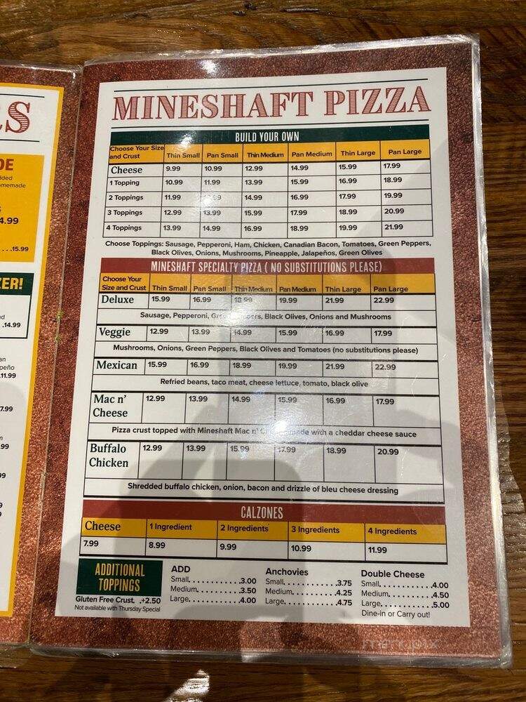 The Mineshaft Restaurant - Oshkosh, WI
