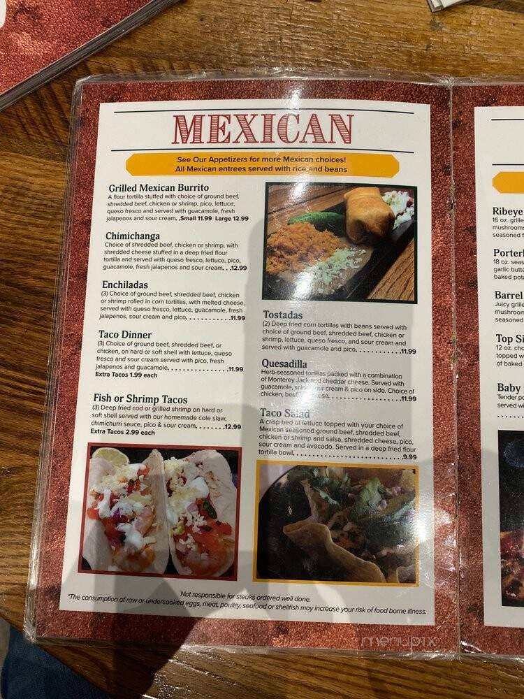 The Mineshaft Restaurant - Oshkosh, WI menu_pic
