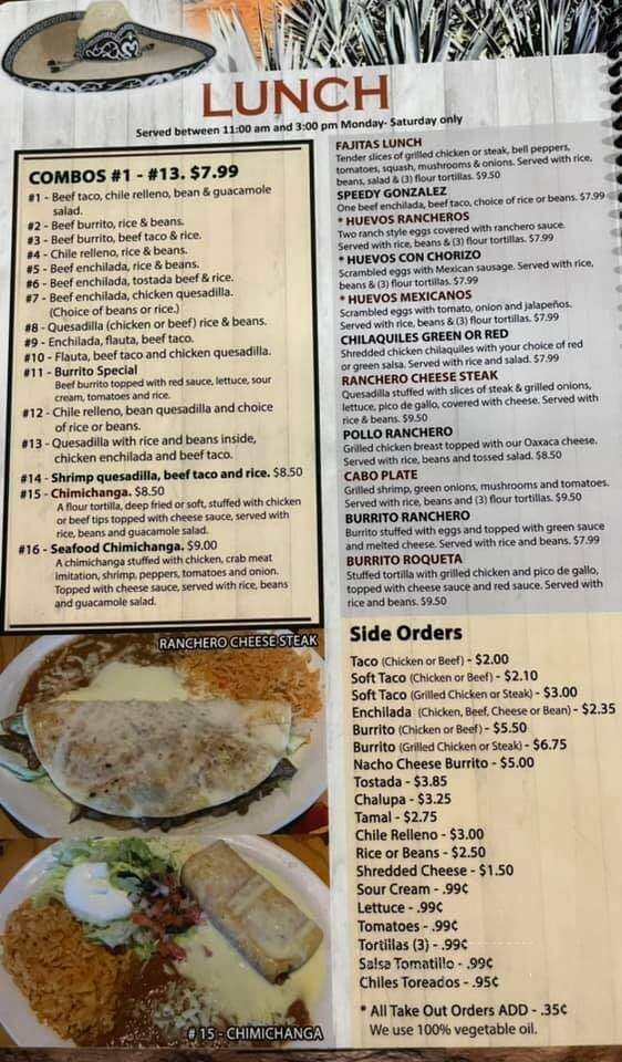 Tequilas Mexican Bar & Grill - Columbus, WI menu_pic