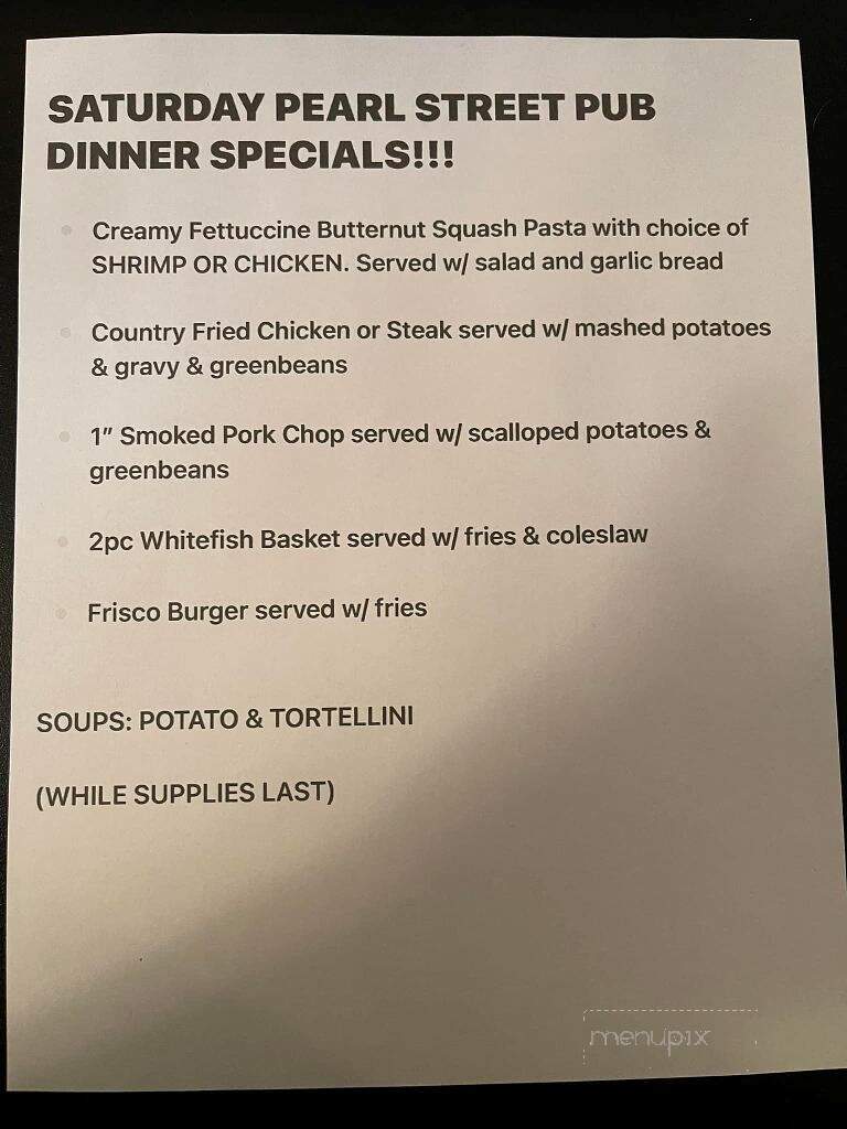 Pearl Street Pub - Oldenburg, IN menu_pic