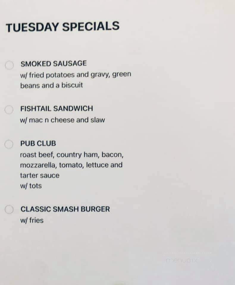 Pearl Street Pub - Oldenburg, IN menu_pic