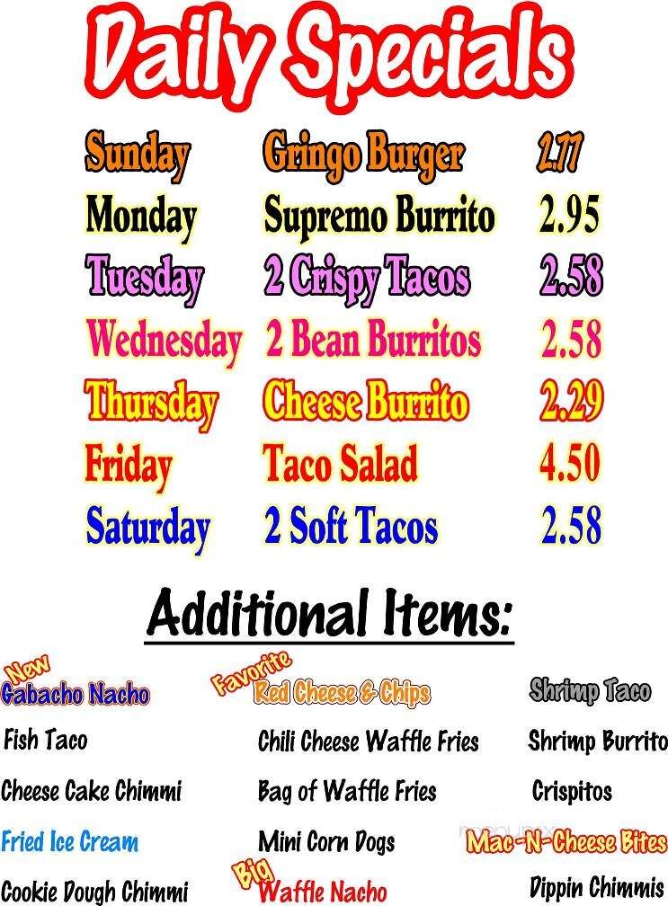 Gringo's - Joplin, MO menu_pic