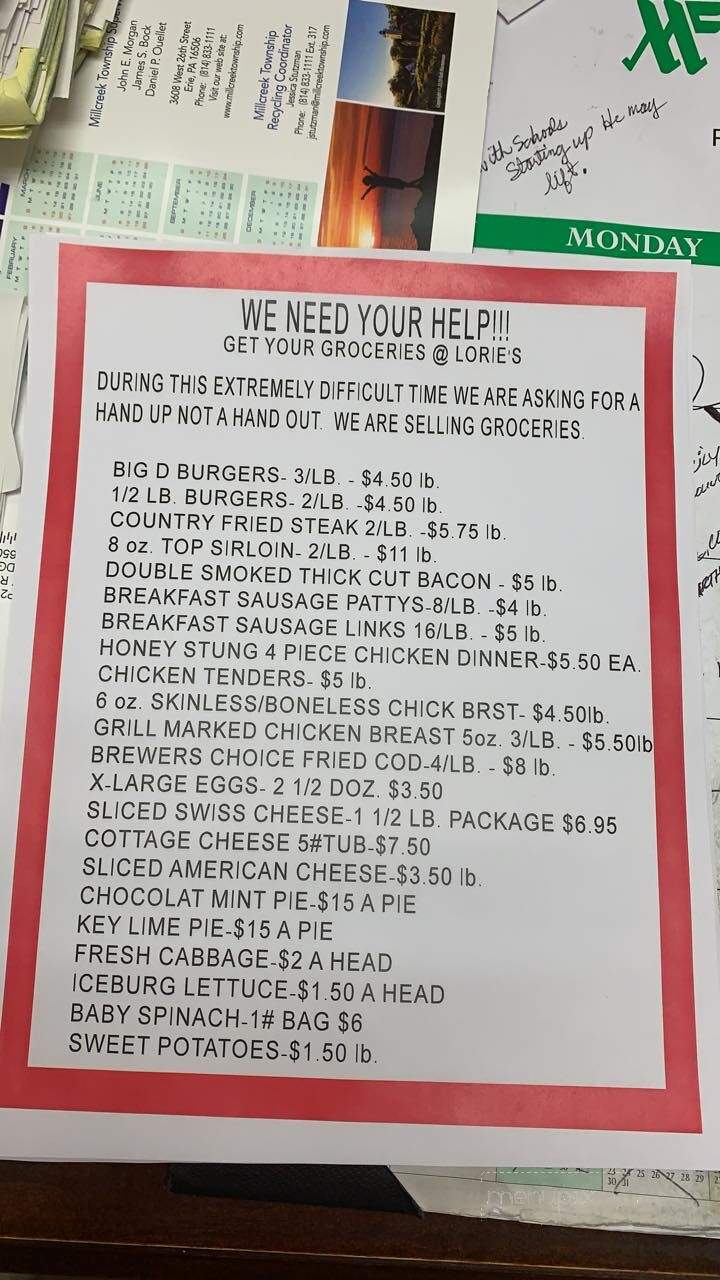 Lorie's Wildridge Restaurant - Erie, PA menu_pic