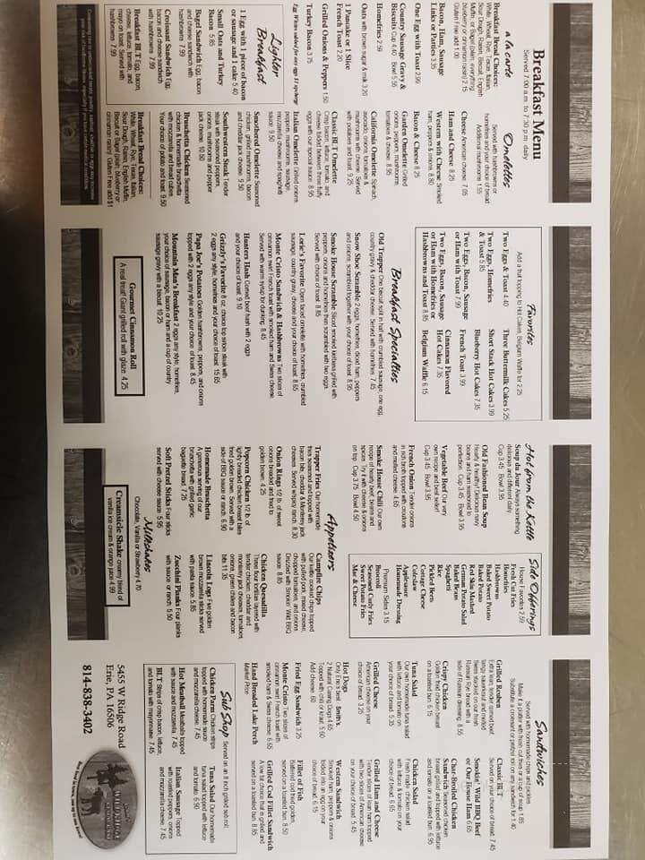 Lorie's Wildridge Restaurant - Erie, PA menu_pic