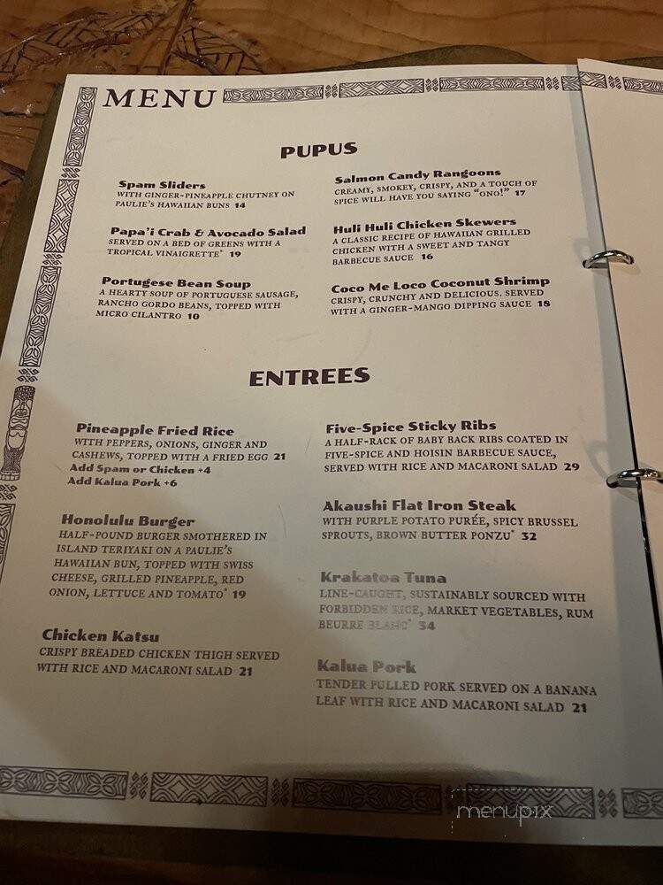 Wilfred's Lounge - Napa, CA menu_pic