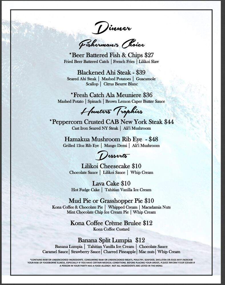 A Bay's Island Grill - Waikoloa Village, HI menu_pic
