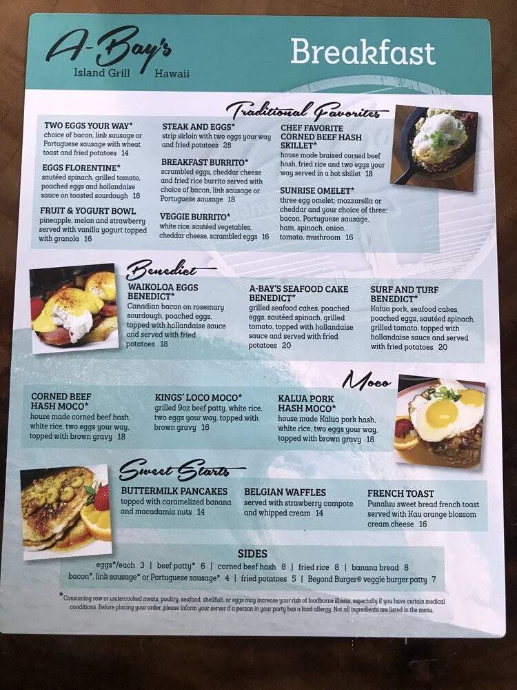 A Bay's Island Grill - Waikoloa Village, HI menu_pic