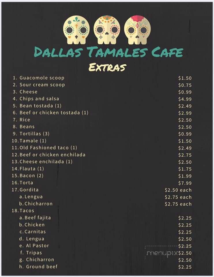 Dallas Tortilla Tamale Factory - Grand Prairie, TX menu_pic
