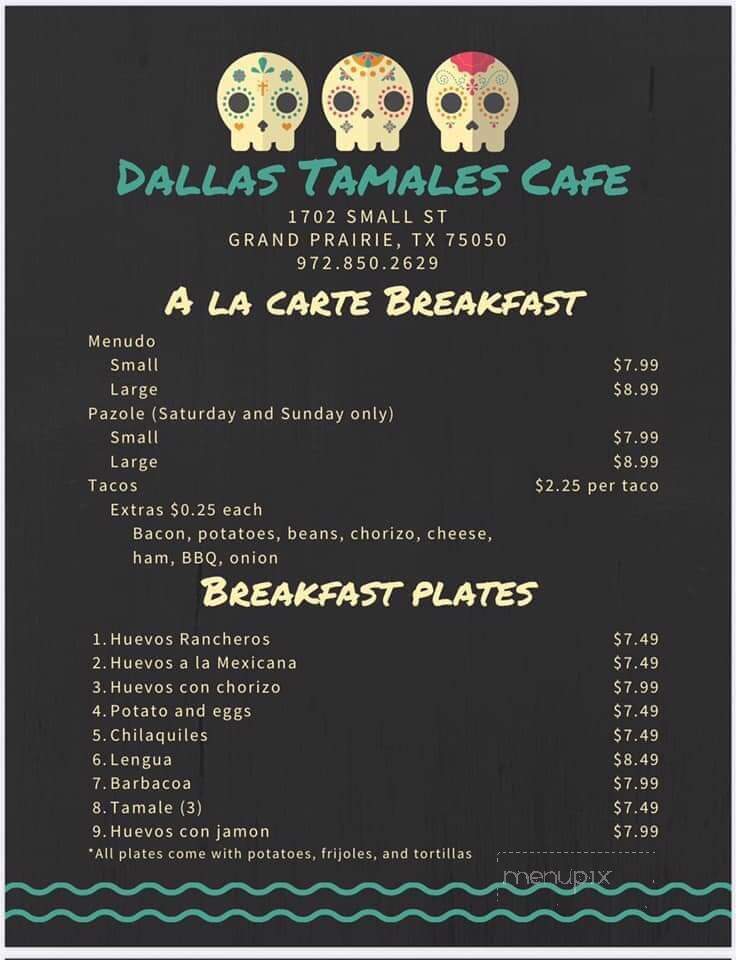 Dallas Tortilla Tamale Factory - Grand Prairie, TX menu_pic
