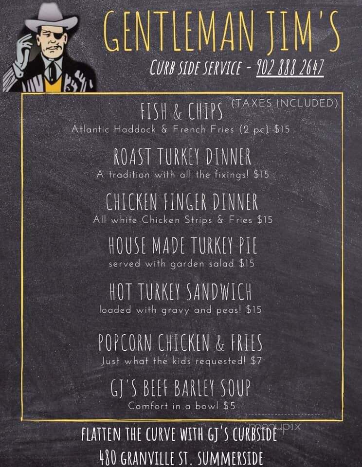 Gentleman Jim's - Summerside, PE menu_pic