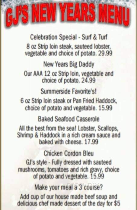 Gentleman Jim's - Summerside, PE menu_pic