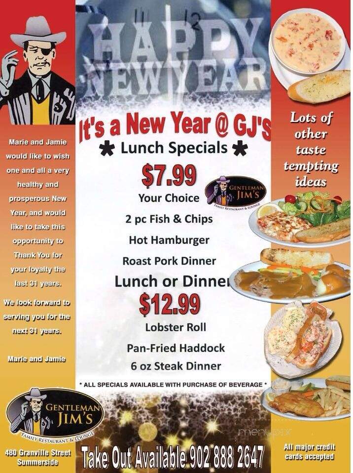 Gentleman Jim's - Summerside, PE menu_pic