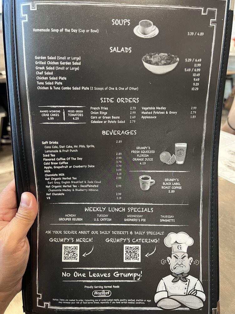 Grumpy's Restaurant - St Johns, FL menu_pic