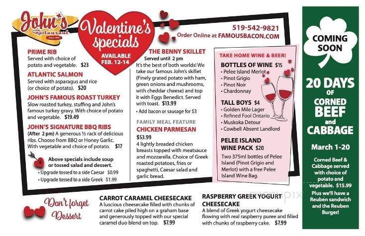 John's Restaurant - Sarnia, ON menu_pic