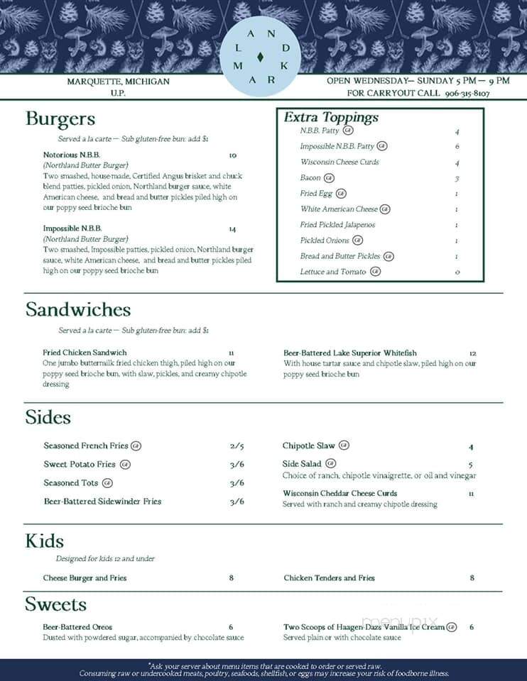 Landmark Inn - Marquette, MI menu_pic