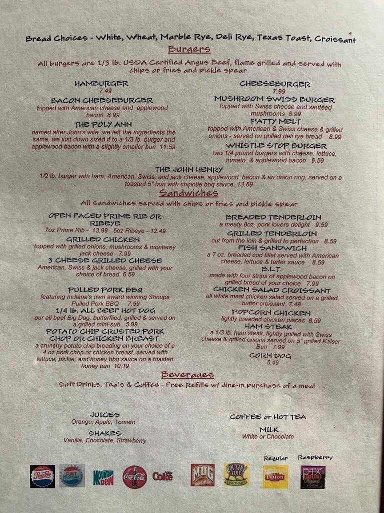 Whistle Stop - Monon, IN menu_pic