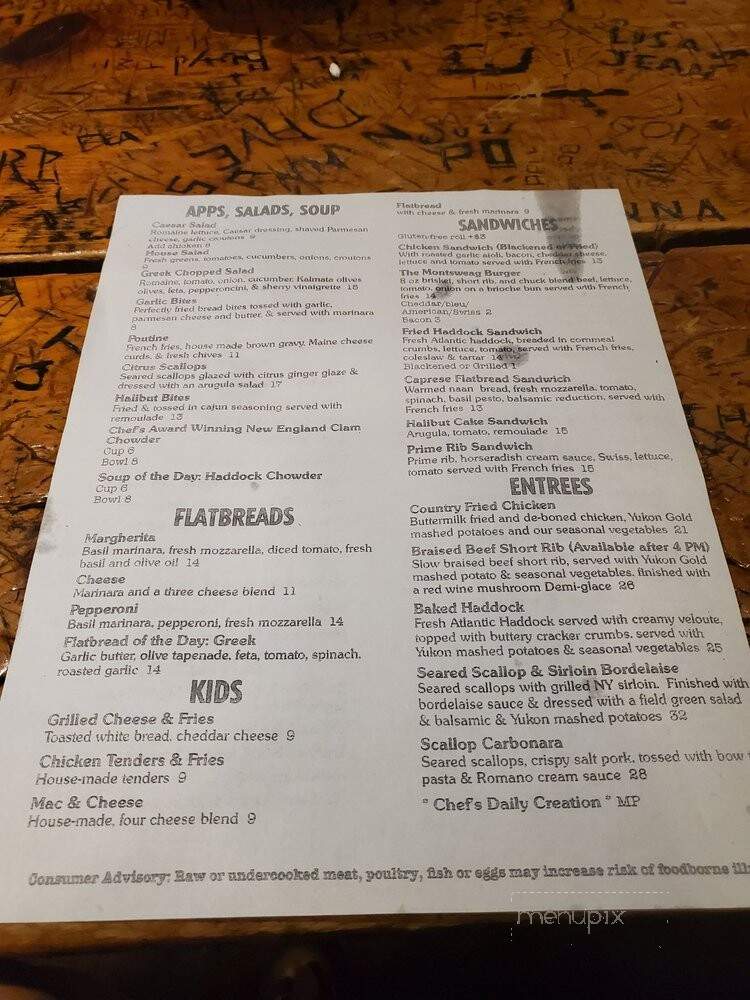 Montsweag Farm Restaurant - Woolwich, ME menu_pic