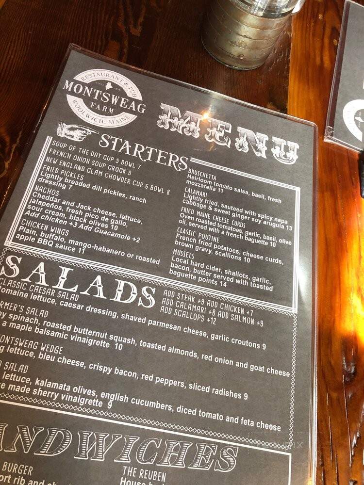 Montsweag Farm Restaurant - Woolwich, ME menu_pic