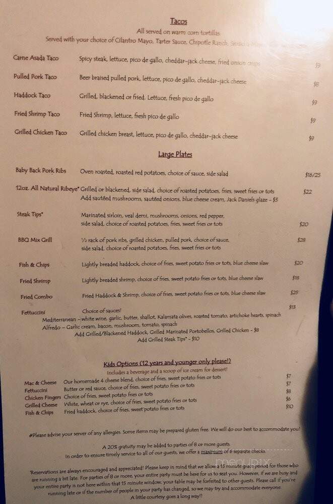 Montsweag Farm Restaurant - Woolwich, ME menu_pic