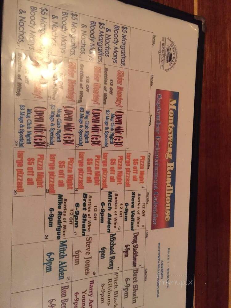 Montsweag Farm Restaurant - Woolwich, ME menu_pic