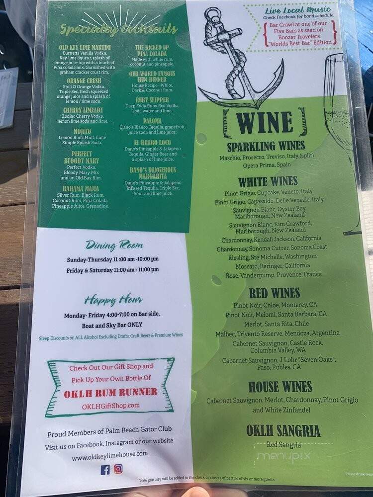 Old Key Lime House - Lantana, FL menu_pic