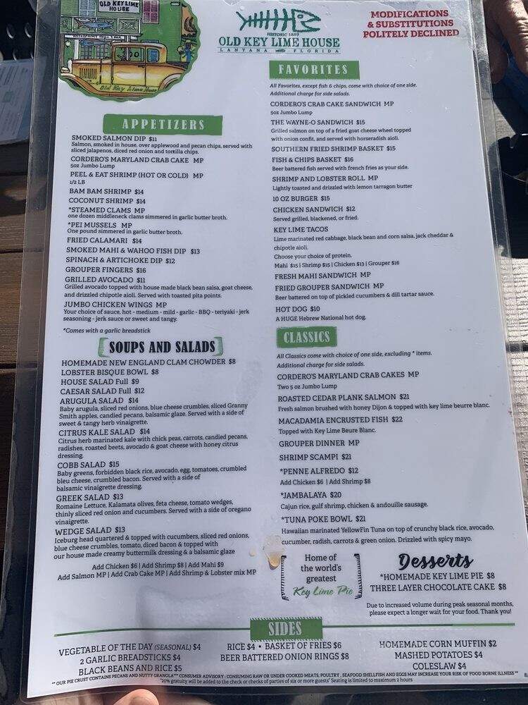 Old Key Lime House - Lantana, FL menu_pic