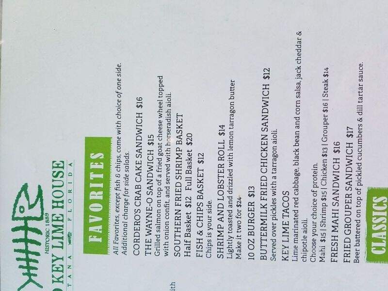 Old Key Lime House - Lantana, FL menu_pic