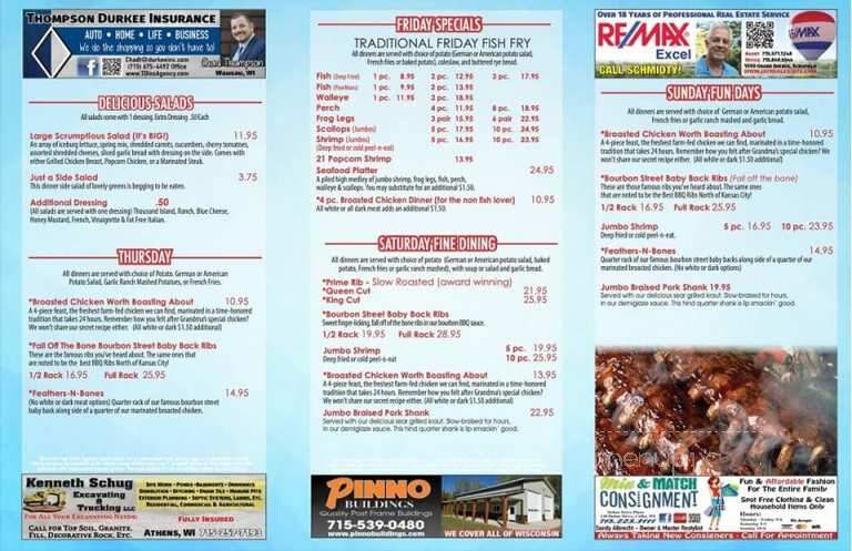 Pagel's Pub & Grub - Athens, WI menu_pic