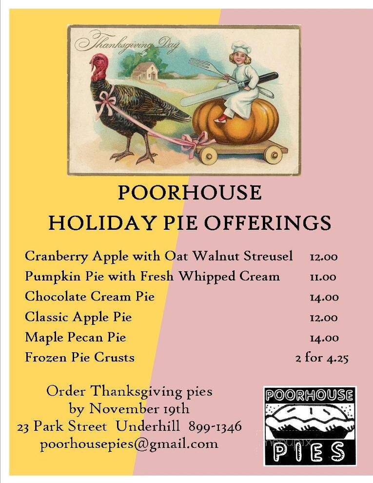 Poorhouse Pies - Underhill, VT
