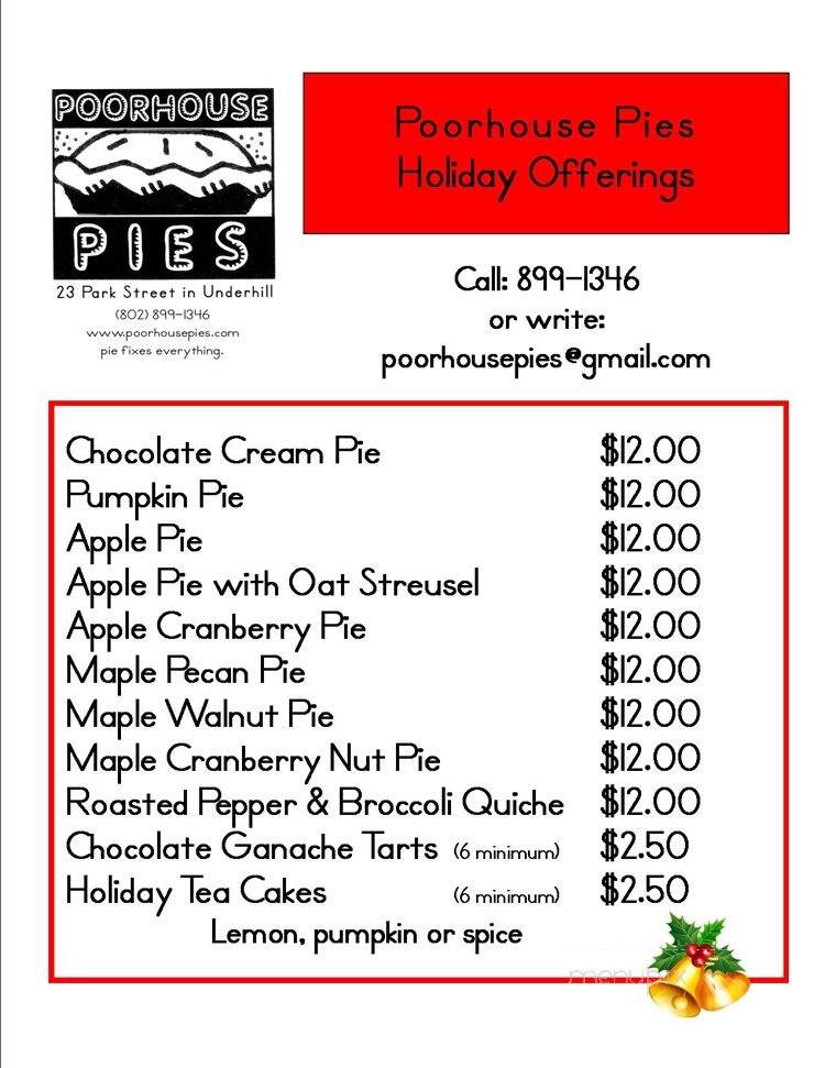 Poorhouse Pies - Underhill, VT