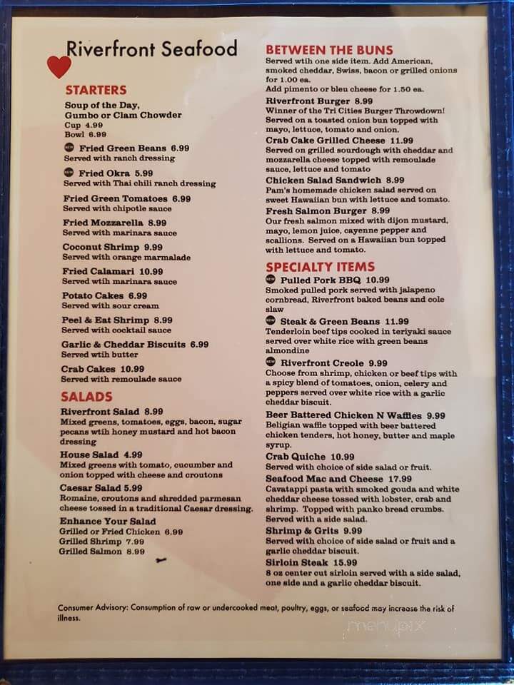 Riverfront Seafood Co - Kingsport, TN menu_pic