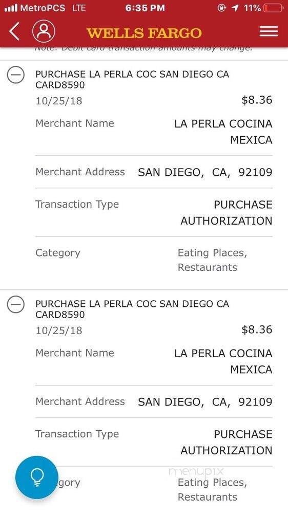 La Perla Cocina Mexicana #3 - San Diego, CA menu_pic
