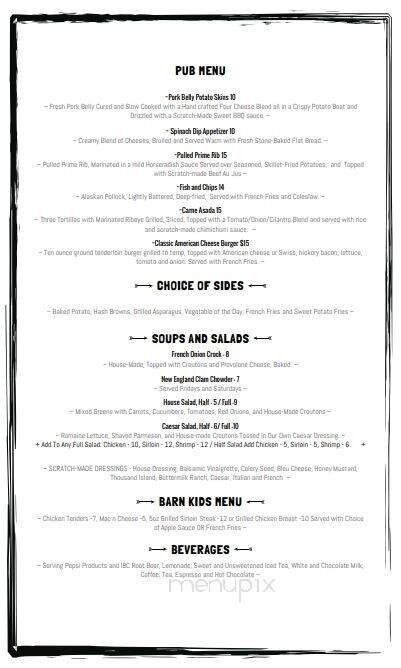 Steer Barn - Upper Sandusky, OH menu_pic