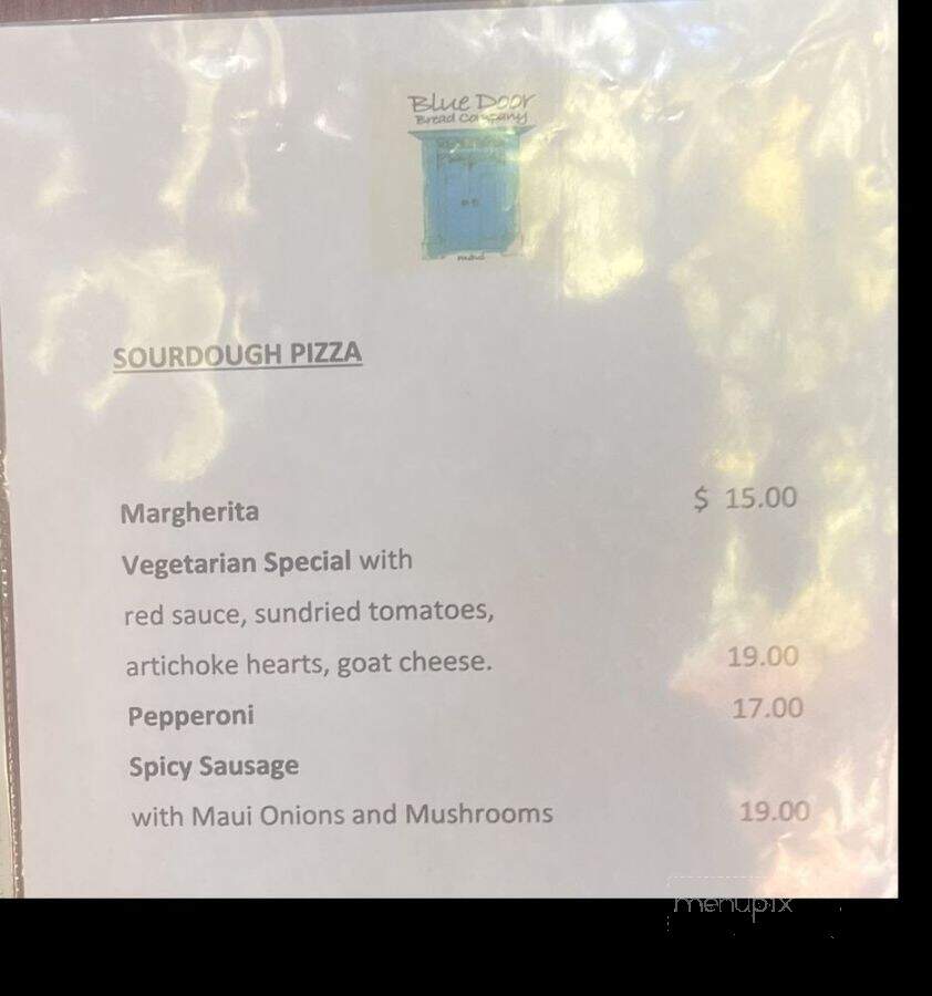 Menu of Blue Door Bread Company in Kihei, HI 96753