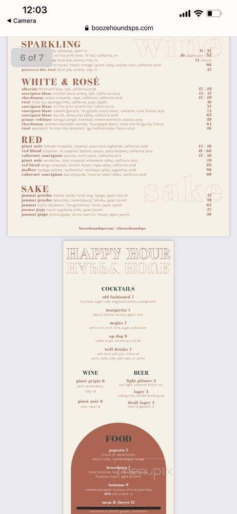 Boozehounds - Palm Springs, CA menu_pic