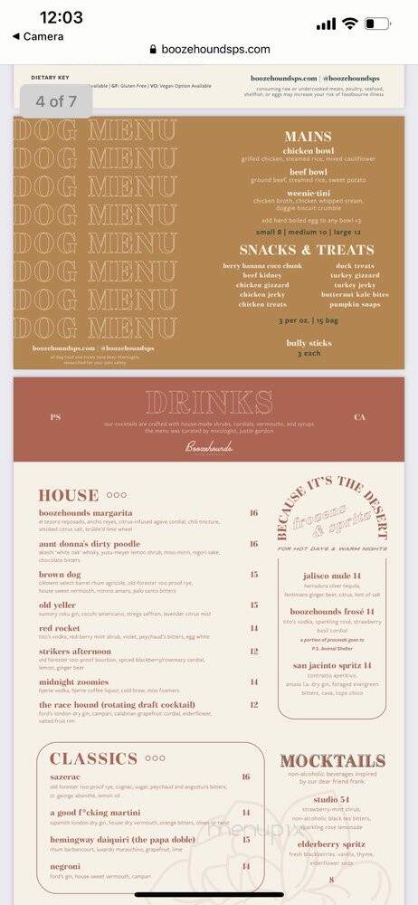 Boozehounds - Palm Springs, CA menu_pic