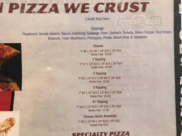 Mary Jane's Slice of Heaven - Farmington, ME menu_pic