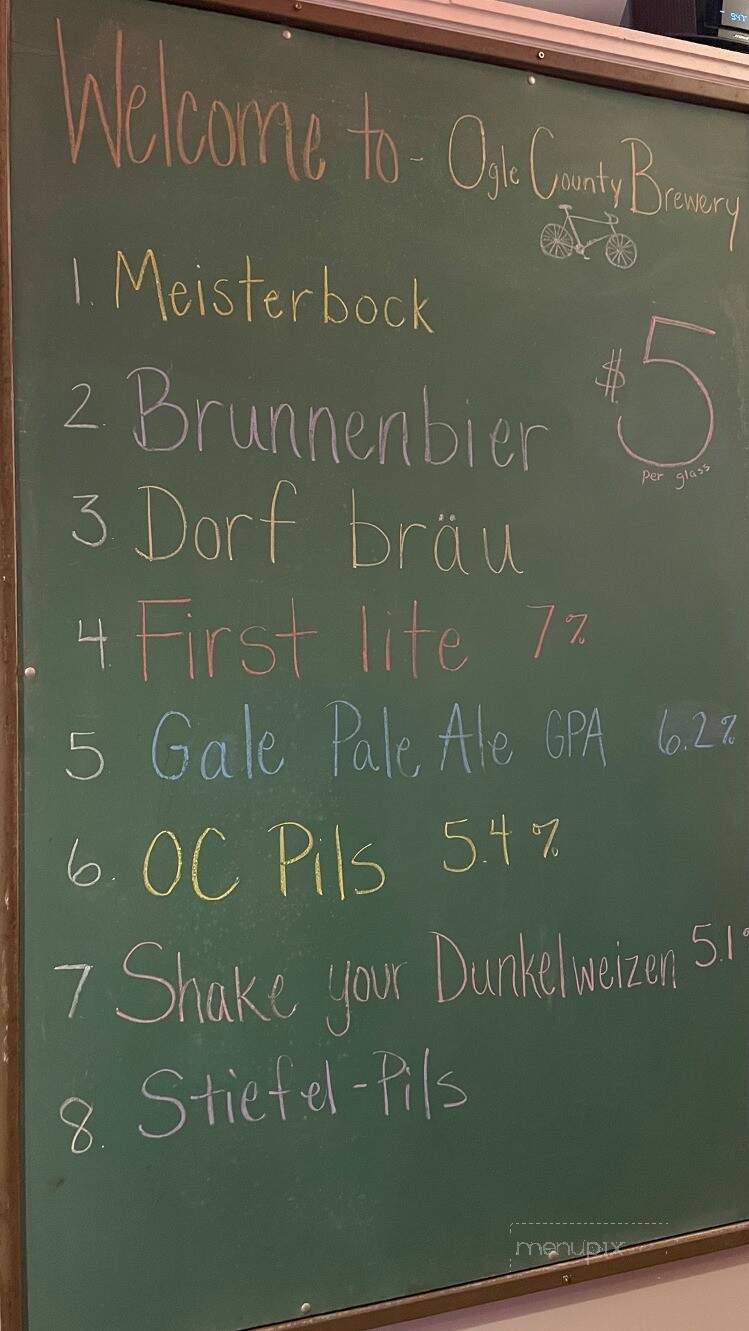 Ogle County Brewery - Oregon, IL menu_pic