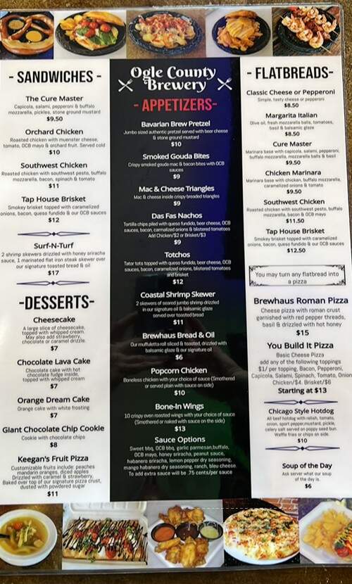 Ogle County Brewery - Oregon, IL menu_pic