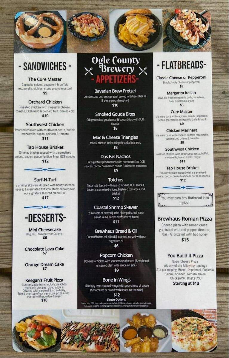 Ogle County Brewery - Oregon, IL menu_pic