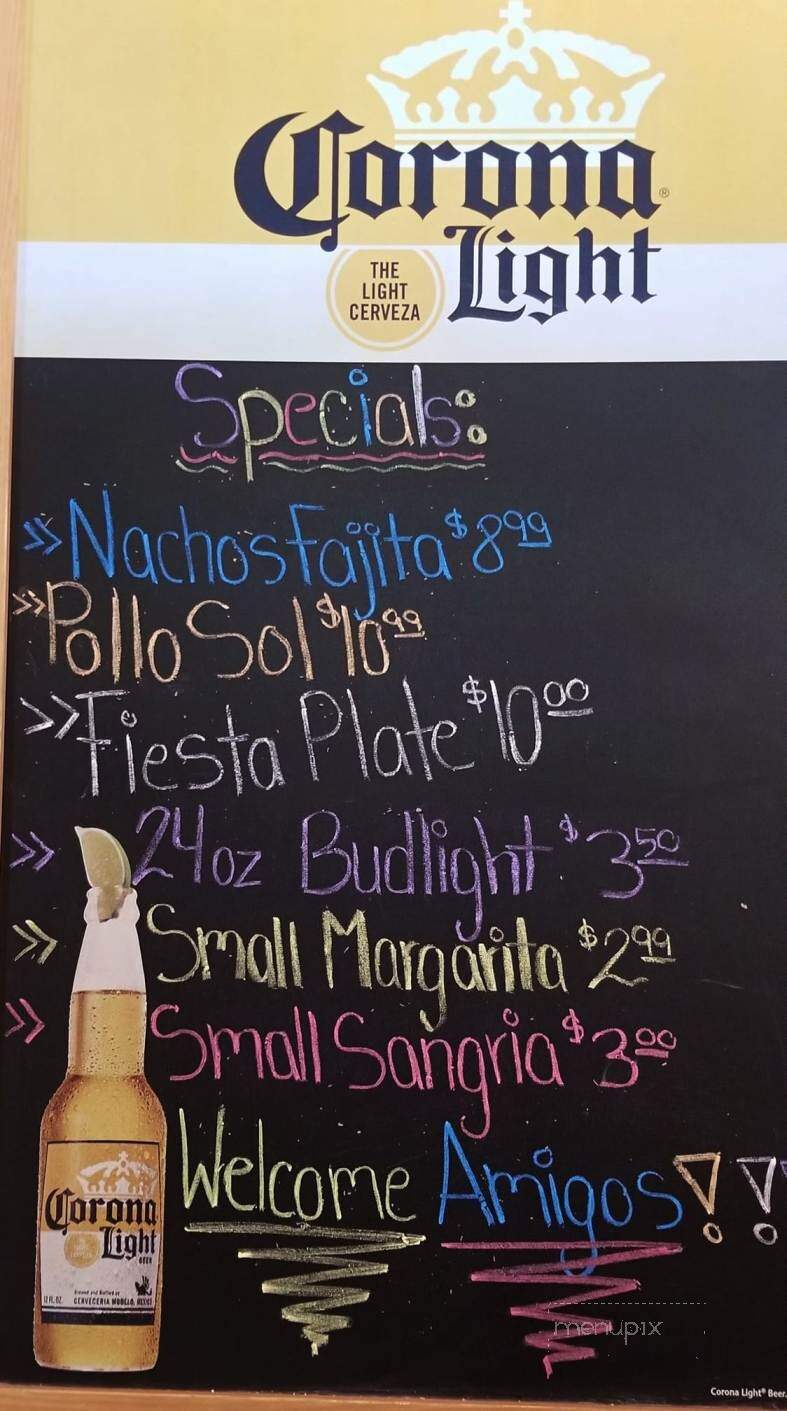 Sol Del Mar Mexican Grill - Danville, IL menu_pic