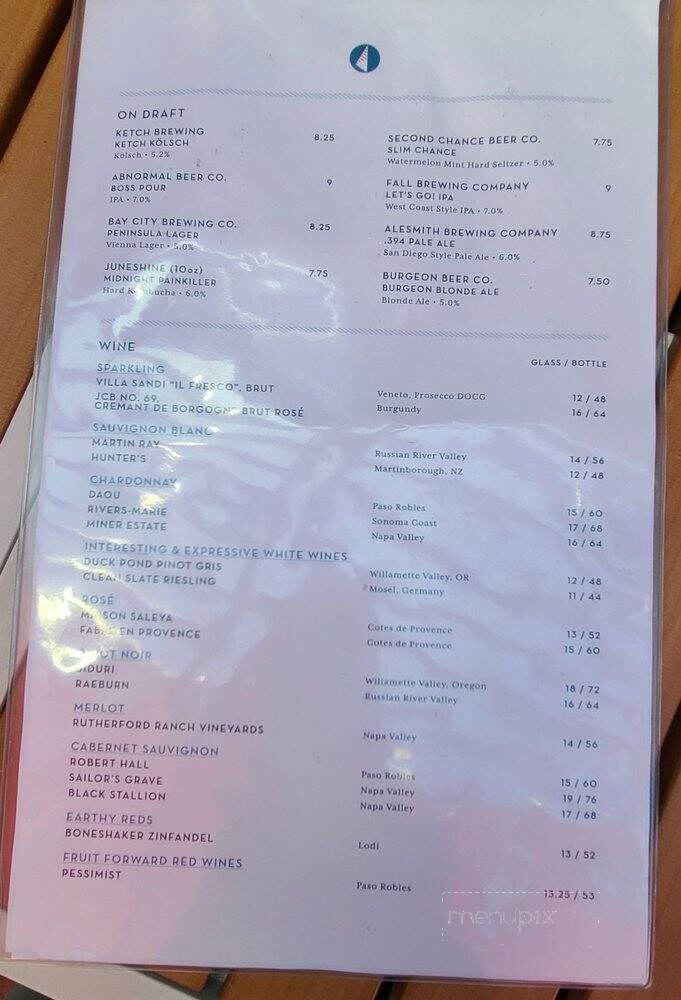 Top Sail - San Diego, CA menu_pic