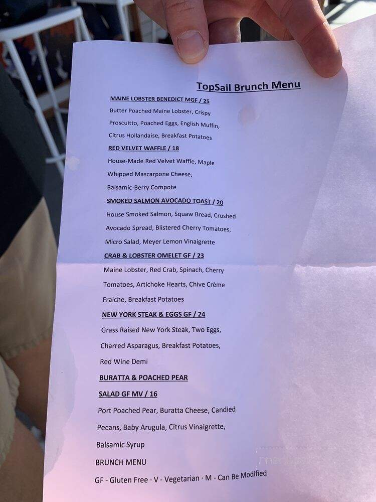 Top Sail - San Diego, CA menu_pic