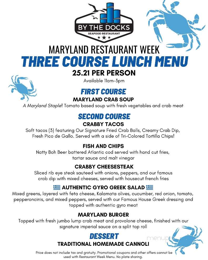 By The Docks - Middle River, MD menu_pic