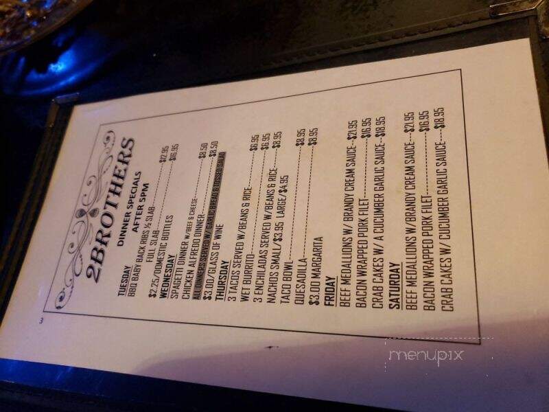 2 Brothers Bar & Restaurant - Decatur, IN menu_pic