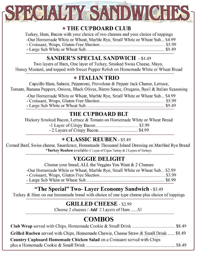 Country Cupboard Of Barnwell - Barnwell, SC menu_pic