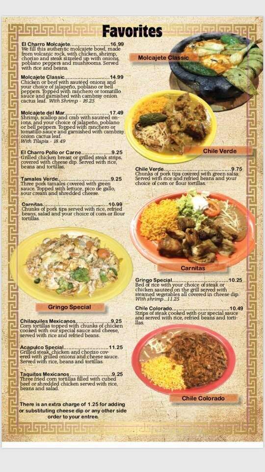 El Charro - Harrodsburg, KY menu_pic