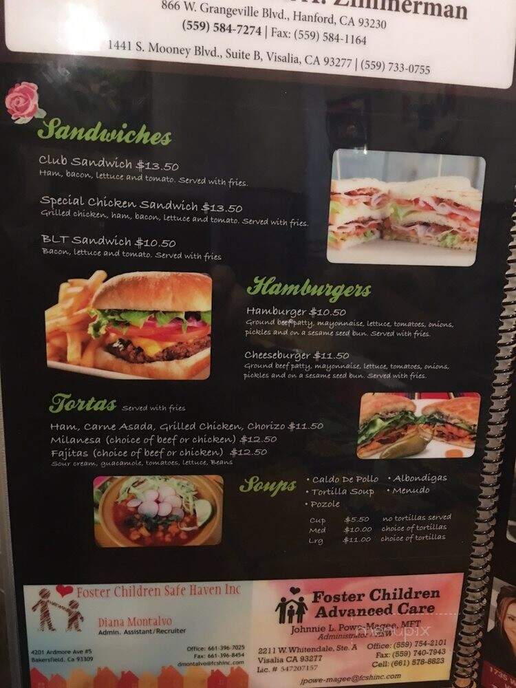 El Rosal Bar & Grill - Visalia, CA menu_pic