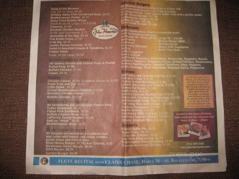 John Harvard's Brew House - Ellicottville, NY menu_pic