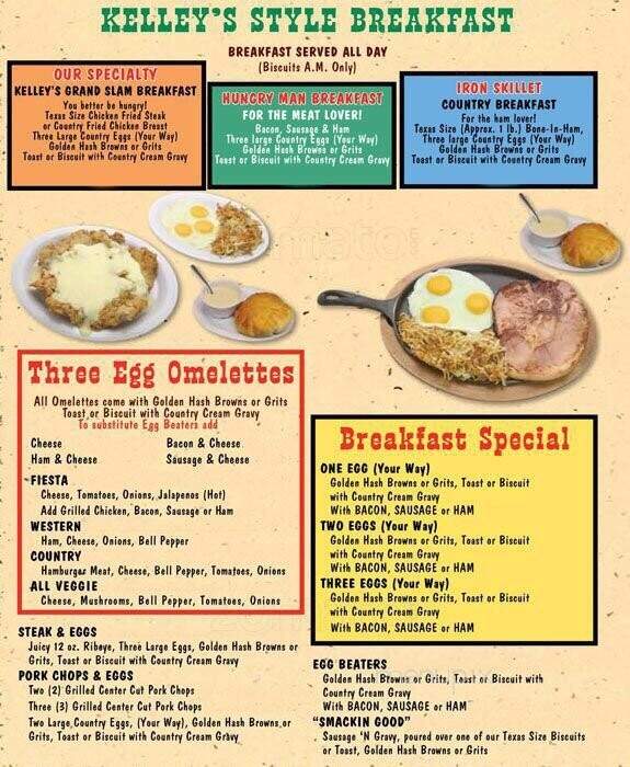 Kelly's menu deals